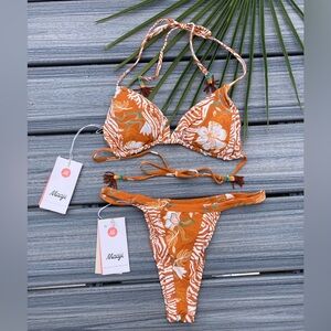 MAAJI Set - Beaded Edge Triangle String Bikini Top & Nusa Cheeky Bottom - M/S